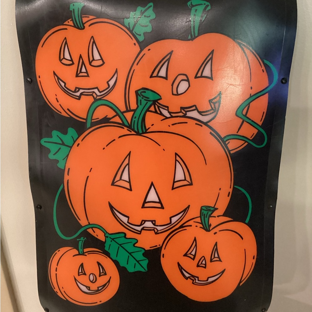 Vintage lighted plastic Jack O Lantern poster